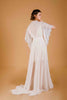 La Tercera Eunice Dressing Gown in cream silk chiffon and lace back view