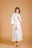 La Tercera Rica Long Robe in cream silk front view