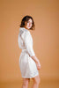 La Tercera Basic Dani Silk Robe in Cream side view 