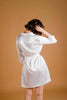 La Tercera Basic Dani Silk Robe in Cream back view 