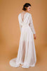La Tercera CAMILLA dressing gown in cream silk chiffon and lace back view