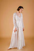 La Tercera CAMILLA dressing gown in cream silk chiffon and lace front view