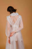 La Tercera Coleen Dressing Gown in cream tulle and lace appliqués back detail view