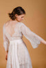 La Tercera Cristalle Dressing Gown in cream french lace back detail view