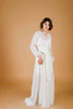 La Tercera Heart Plain Dressing Gown in cream silk chiffon front view