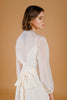 HEART dressing gown in cream silk chiffon with Leaf Appliqués back view