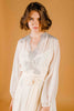HEART dressing gown in cream silk chiffon with 3rd Configuration Lace Appliqués front view