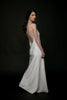 La Tercera ANYA silk slip dress with cross-back adjustable straps in cream back view
