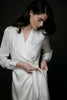 La Tercera ALTA silk wrap dress in cream front detail view