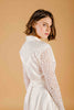 La Tercera Olivia Dressing Gown in cream silk and lace side detail view