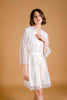 La Tercera PATTY silk and lace robe in cream front view