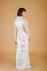 La Tercera Rima Dressing Gown in cream silk and lace back detail view