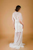 La Tercera Serena Dressing Gown in cream tulle and lace back view