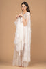 La Tercera KATANA french lace dressing gown in cream front view