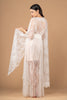 La Tercera KATANA french lace dressing gown in cream back view