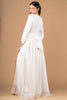La Tercera WENDY dressing gown in cream french lace and silk back view