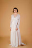 La Tercera Ysabel Dressing Gown in cream silk and lace front view