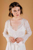 La Tercera Ysabel Dressing Gown in cream silk and lace front detail view